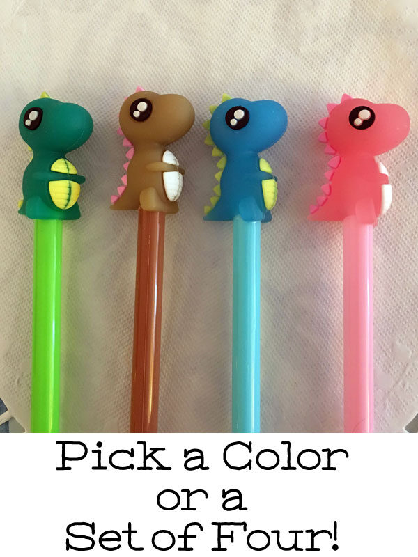 set of four dinosaur kaiju pens